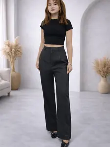 Culote Pants Trousers tren korea style- Joy pant- Highwaist Wide Leg - Celana kulot Kantor/Formal Wanita Panjang Loose Casual Katun Basic varian warna