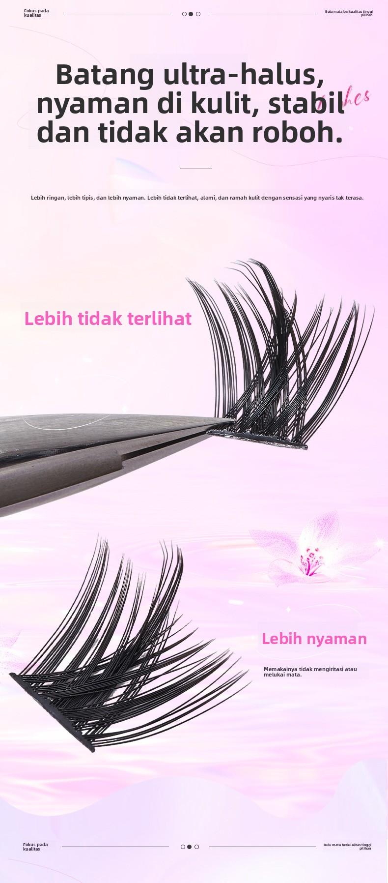 Mozoe Bulu Mata Eyelash Extension Cat Eye10 11 12mm Bulu Mata Palsu Waterproof Dengan Alat Gratis Disertakan 2 Kotak Hemat