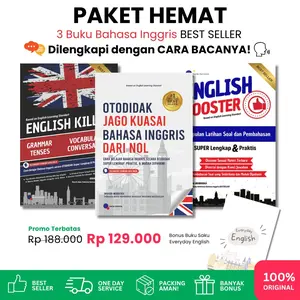 Paket Murah 3 Buku Bahasa Inggris Bestseller (Otodidak Inggris + English Killer + English Booster + Everyday English)