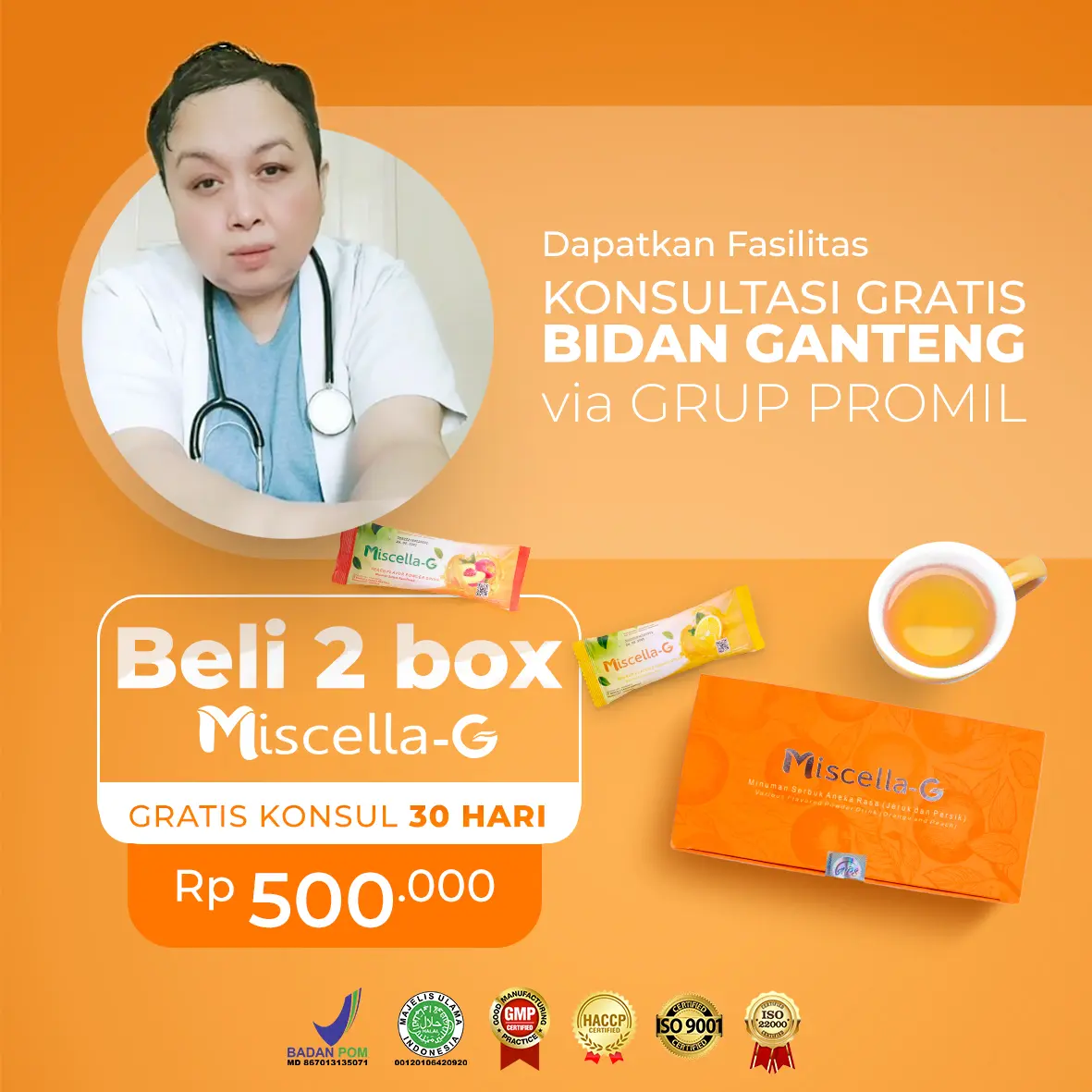 (BUNDLE) Miscella-G Bidan Ganteng 2 Box (20 sachet) & 3 Box (30 sachet)