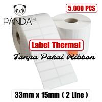 Gambar Label Direct Thermal 33x15 2 Line isi 5.000 Core 1 inch (Tanpa Pakai Ribbon) dari PANDA-TM Kota Administrasi Jakarta Barat 1 Tokopedia