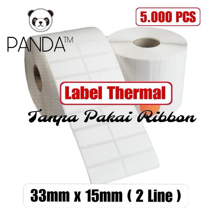 Gambar Label Direct Thermal 33x15 2 Line isi 5.000 Core 1 inch (Tanpa Pakai Ribbon) dari PANDA-TM Kota Administrasi Jakarta Barat Tokopedia