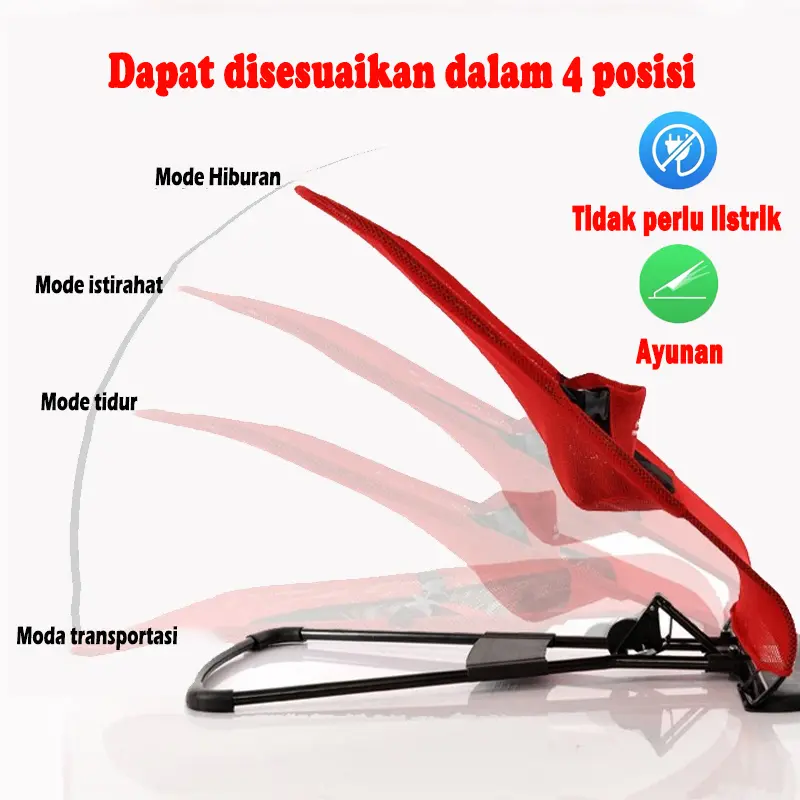 BEIGE Bouncer Bayi Lipat Bergoyang dengan Tempat Tidur Bayi Goyang dan Mainan Anak Laki-Laki dan Perempuan Anak-Anak 7