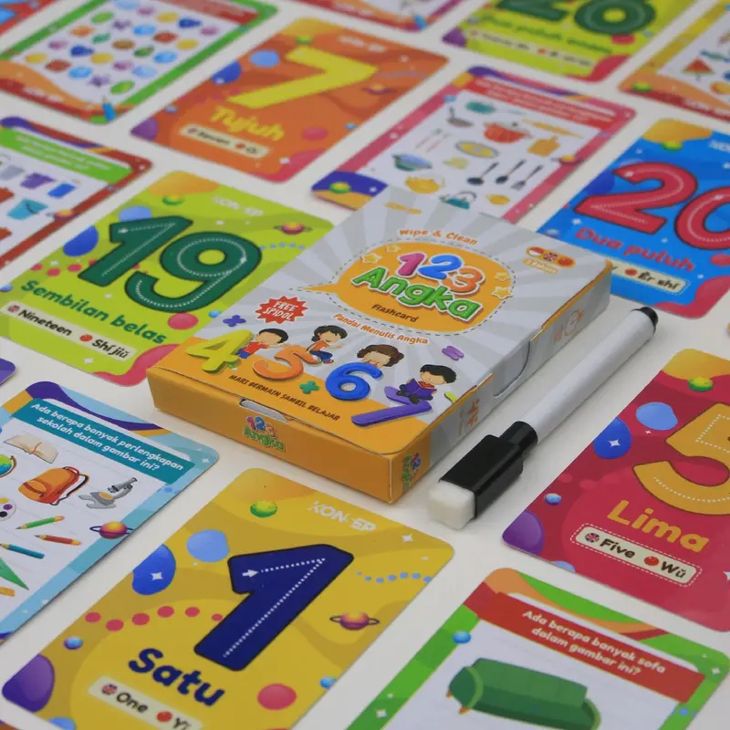 FLASH CARD WIPE & CLEAN ( FREE SPIDOL ) FLASH CARD/ EDUKASI ANAK/ EDUKASI 3