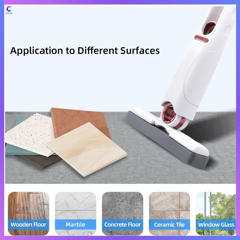 Mop Mini Perah Sendiri Mudah Alih, Serbaguna, Mop Span Basah-Kering, untuk Dapur, Bilik Mandi dan Ruang Kecil, Penyerap, Alat Pembersihan Pegang Tangan dengan Span Gantian 3