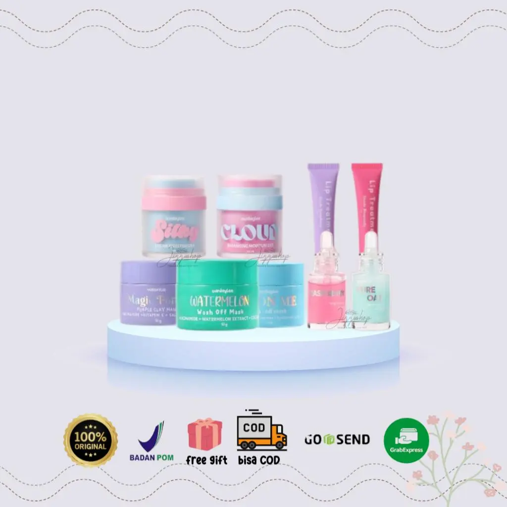 OURDAYLEE - Pure Oat Barrier Pro Serum - Raspberry Brightening Serum - Watermelon Wash Off Mask - The Mighty Lilac Magic Potion Clay Mask - Ice On Me Wash Off Mask Kusam Membersihkan