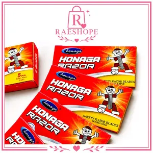 Honaga Silet Cukur Original Isi 5 PCS Tajam Awet Nyaman Digunakan Cocok untuk Kumis Jenggot dan Rambut Halus Pria