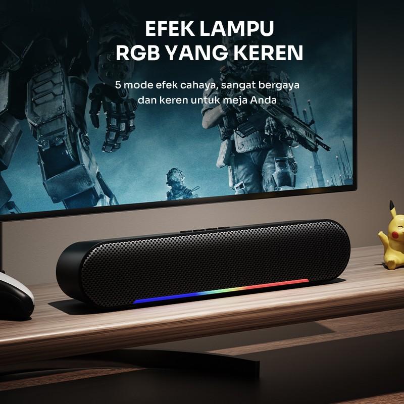 Product Introduction of ROBOT Soundbar Speaker Bluetooth RB-290 Series Dual Extra Bass 10W , WIth RGB Color , Wireless Black Color Original Garansi Resmi 1 Tahun 12