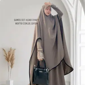 NURR Gamis Syar'i JOMBO Gamis Muslim tangan Renda Variasi Mewah