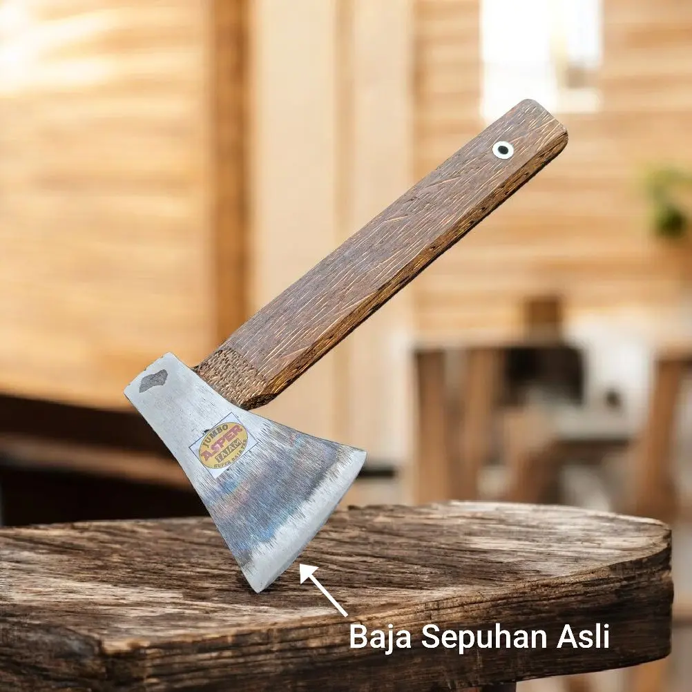 Kampak Palu Baja Sepuhan Asli Pande dengan Pegangan Kayu Natural dan Kualitas Terbaik untuk Penggunaan Harian
