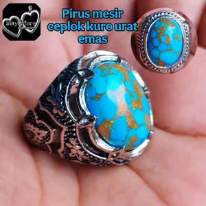 Cincin pirus mesir urat emas ceplok kuro mantap Ring