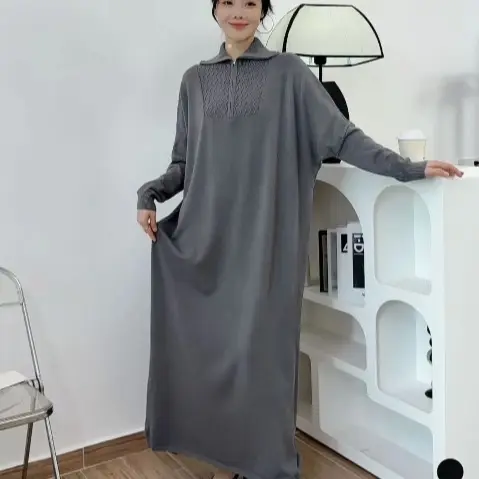 (Cemoy) Midi Dress Gold Button - Dress Wanita