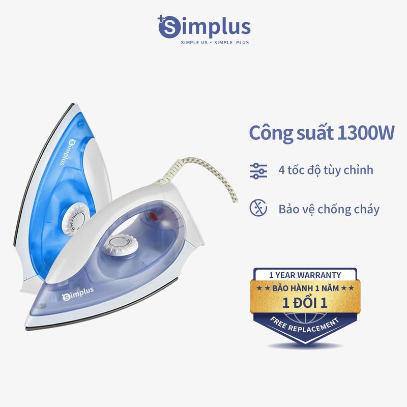  SimplusVN Bàn Là Khô Simplus GTJH005 Bàn Ủi Cầm Tay Gia Dụng Công Suất 1300w Bảo Hành 1 Năm Chỉ Đổi Không Sửa 