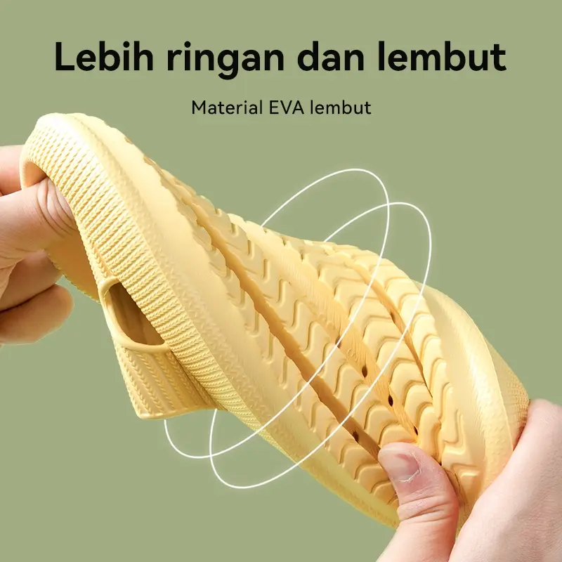 Sandal empuk Wanita Style Import Bahan EVA Anti Slip Sandal Rumah Sendal Kamar Mandi Cewek Elastis Empuk Soft Slipper Elastic 5