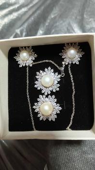 Product Review of S005 - 1 Pair 6-7mm White Pearl Stud Earring & 1 pc 6-7mm White Pearl Ring & 1 pc 5-6mm Freshwater White Pearl Pendant Chain from M**8 0