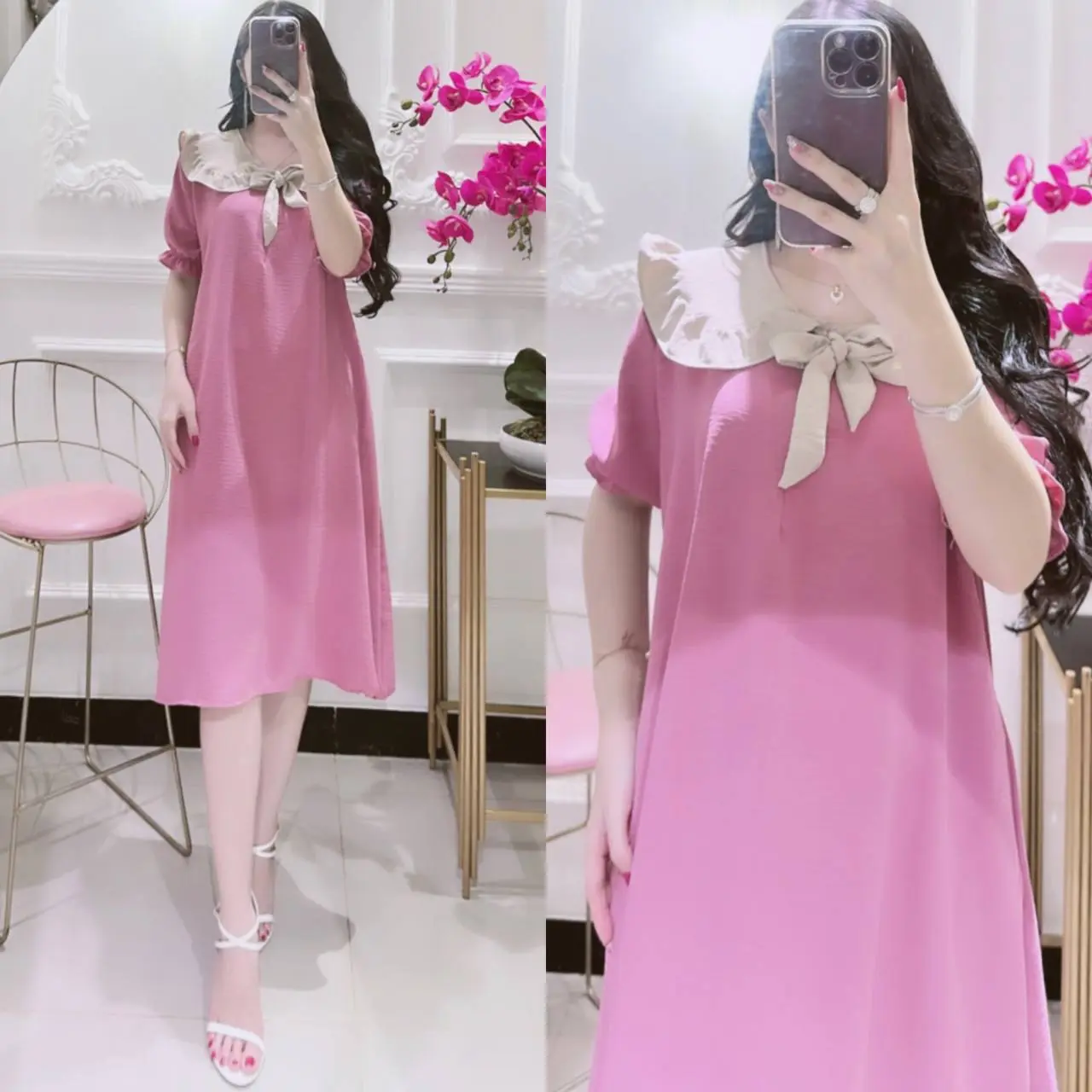 Malrene Dress Wanita Casual Busui Terbaru Irish Dress Ruffle Midi Nyaman Baju Simple