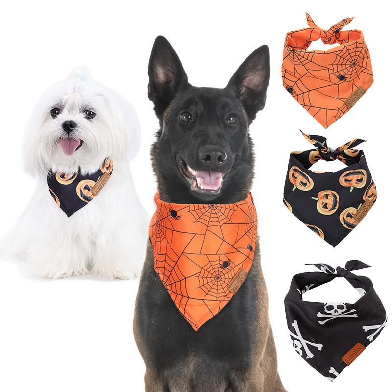 Product Introduction of Dog Bib Halloween Pet Drool Towel Cat and Dog Triangle Scarf Pet Scarves and Clothes Shiba Inu Drool Towel Neck Scarf - Patterned Triangular Scarf 5