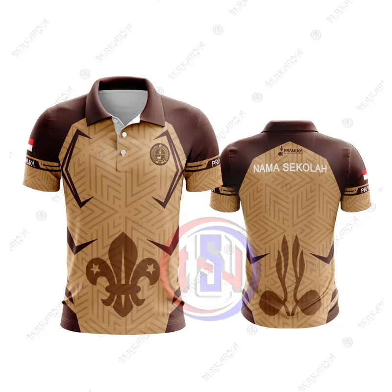 Baju Pramuka Kaos Berkerah Wanita Baju Jersey Pramuka Pembina Fullprint Baju Pramuka Baju Guru Pramuka Atasan Polo 1