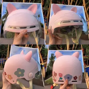 【Ready Stock Varian Lengkap】Aksesori helm baru telinga lucu dekorasi selebriti internet baru aksesori kendaraan listrik telinga kucing keren Motor Motorcycle Sepeda Kaca Beruang