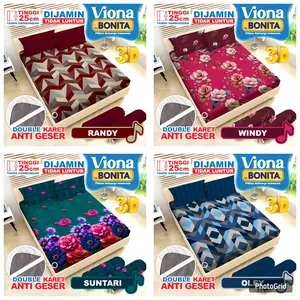 Viona By Bonita Sprei Fitted KING Size Uk.180x200cm Tinggi 25