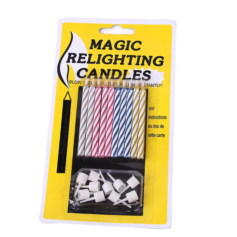 10PCS Lilin Ajaib Ulang Tahun Lucu Tali Parafin Menyala Kembali