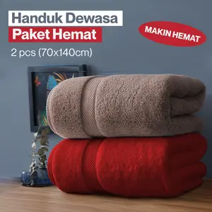 Handuk Couple Mandi Cotton Tebal Dewasa 70x140 isi 2 pcs Termurah Berkualitas
