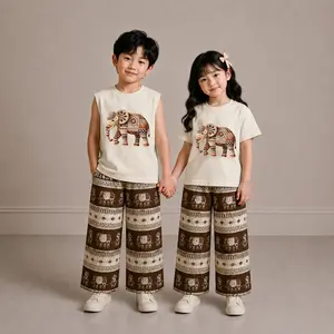 Setcel Anak Celana Panjang Motif Elephant Etnic By Imstar Store