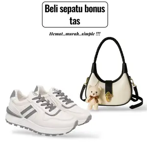 paket hemat 2set sepatu wanita adista+tas slempang wanita bonpita plus boneka