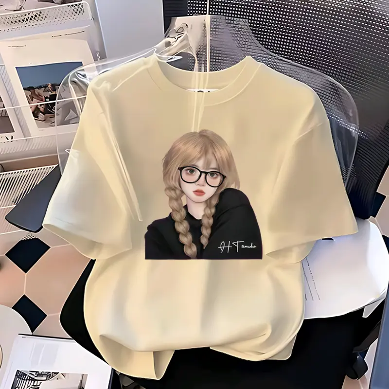 A0564   Mẫu thiết kế mới năm 2026, áo thun ngắn tay nữ in họa tiết chất lượng cao, làm từ vải cotton nguyên chất, mềm mại và thân thiện với da, phong cách Hàn Quốc, đa năng và thời trang, sản phẩm bán chạy nhất. | BigBuy360 - bigbuy360.vn