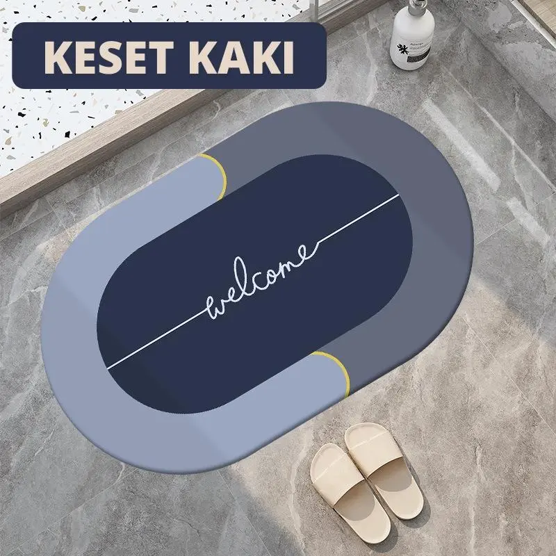Starlight Keset Kaki Anti Bau Nyerap Air Keset Lantai Keset Rumah Kamar Mandi Dapur Kain Crystal Velvet HBC345