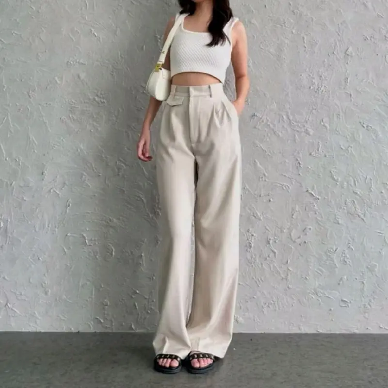 ORO PANTS Celana Panjang Wanita Kulot Anti Kusut Loose Pants Trousers Premium Pinggang Belakang Karet Elastis Melar Nyaman Clana Kantor Basic Casual Variasi 2