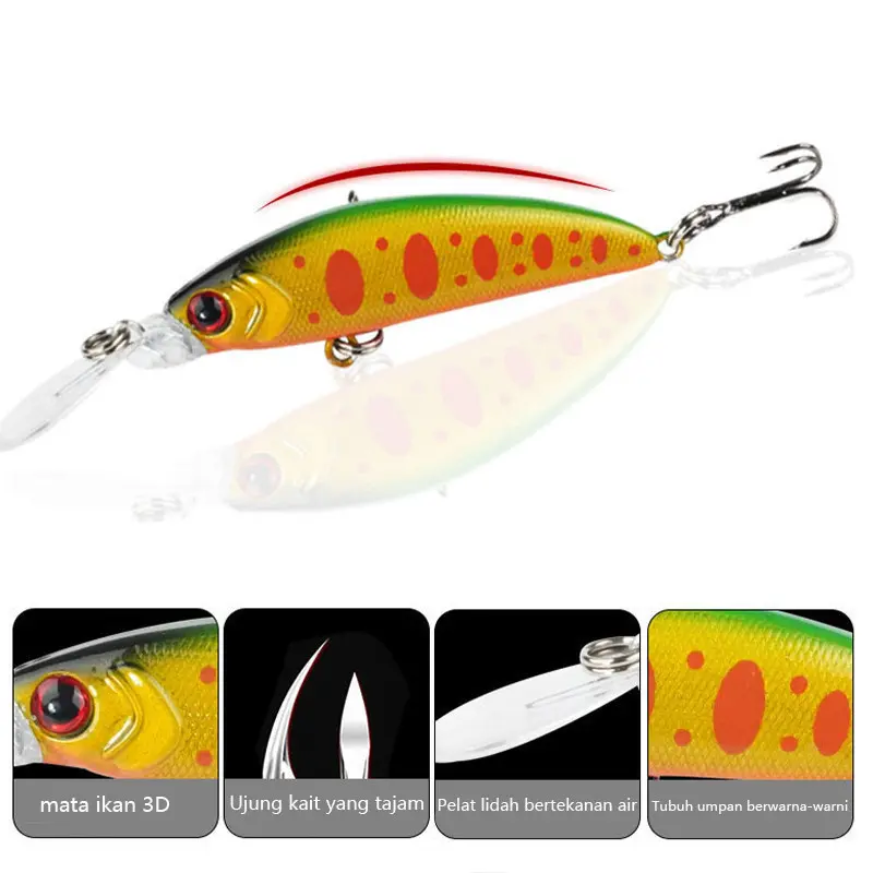 Umpan Pancing 7Cm/5.6G Mata 3d Umpan Pancing Kecil Umpan Berenang Ikan Kecil Umpan Pancing Pesca Leurre Buatan Umpan Keras Plastik Penggetar Lure 5