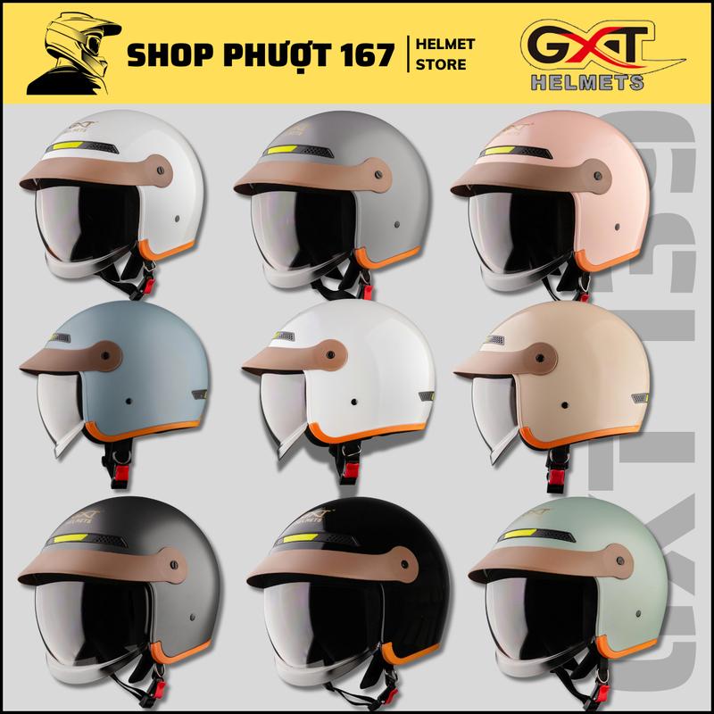 Mũ Bảo Hiểm Chính Hãng GXT M139 Luxury Kính Âm Kết Hợp Lưỡi Trai, Nón Bảo Hiểm Royal 3/4 Hợp Nam Nữ