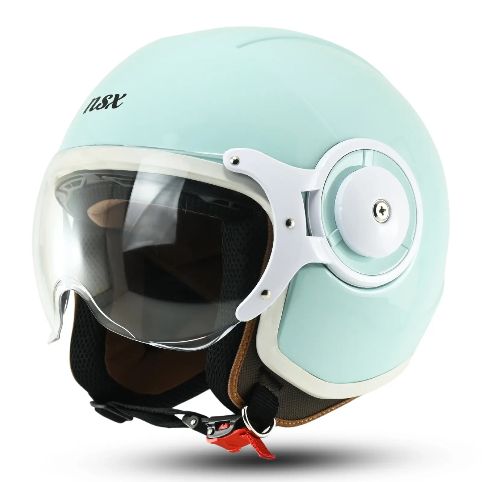 Helm Retro Helm Nsx Pilot Scudetto SNI Kaca Bening Hijab Friendly Motorcycle