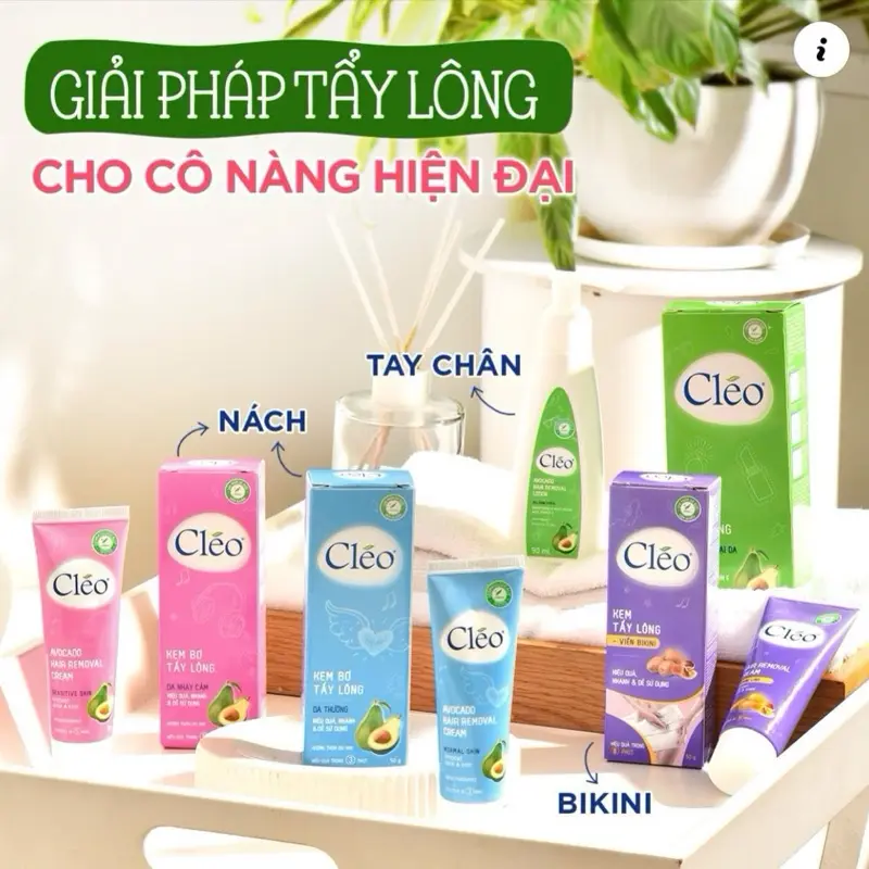 ￼Kem Tẩy Lông Cleo Chuyên Biệt Từng Vùng Dùng Cho Mọi Loại Da