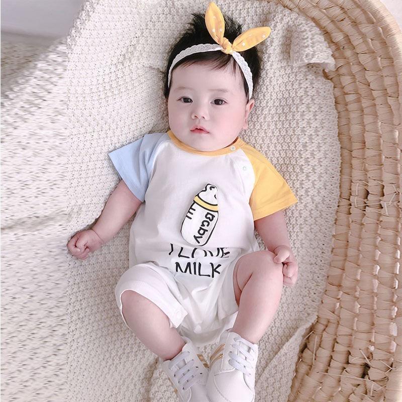 Quần Áo Trẻ Sơ Sinh, Romper Mùa Hè Cho Trẻ Sơ Sinh, Áo Liền Quần Cotton Đúc Chai, Áo Liền Quần Ngắn Tay Cho Bé 0-2 Tuổi, Áo Liền Quần Mỏng Và Thoáng Khí 4