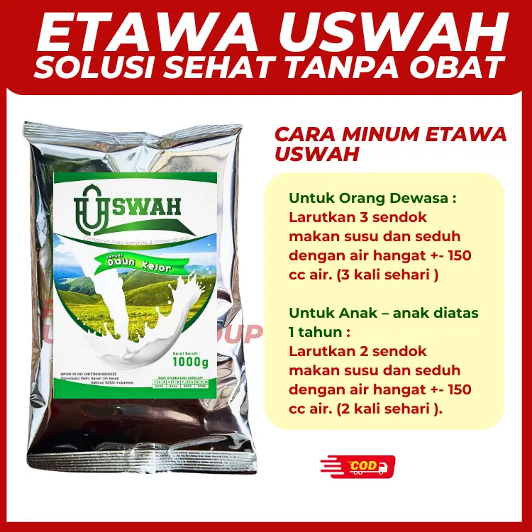 Susu Etawa Uswah Bubuk 1,2 KG + Bidara & Kelor untuk Kesehatan Tubuh - Milk 3