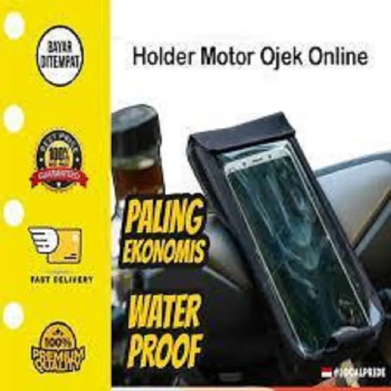 Phone Holder HP Waterproof untuk di Motor Anti Air Tas Gojek Grab Layar Sentuh Touchscreen Slim