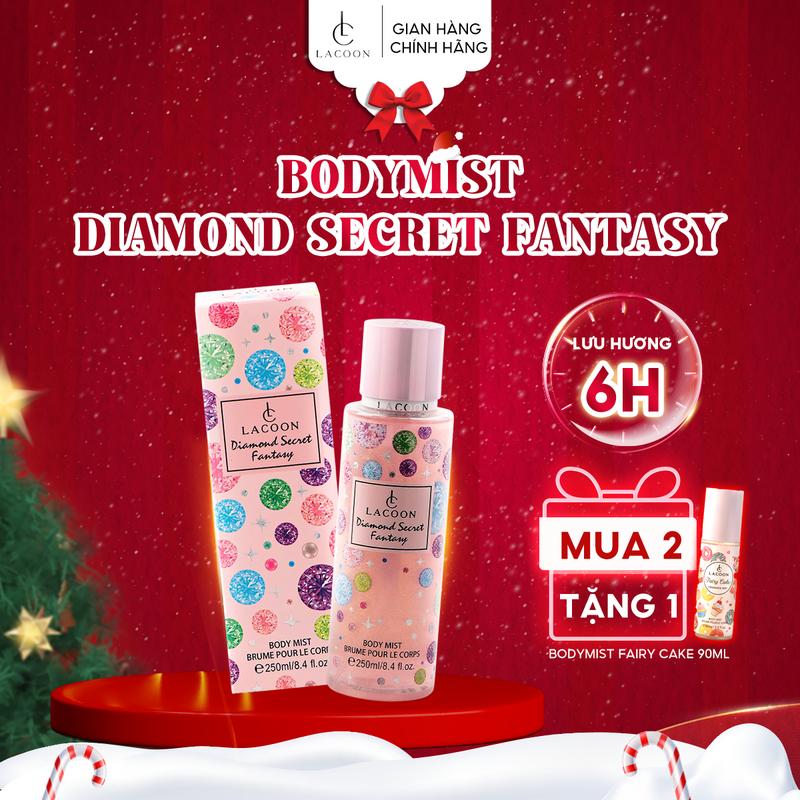  Bodymist LACOON Xịt Thơm DIAMOND SECRET FANTASY khử mùi Toàn Thân Nam Nữ Hương Nước Hoa Thơm Ngọt Ngào 