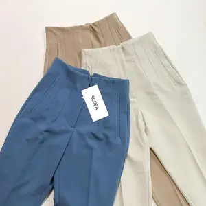 FAMOLA-Baggy Pants Highwaist Celana Kerja Slim Fit Scuba Premium Zipper Saku Paspol Celana Formal Wanita