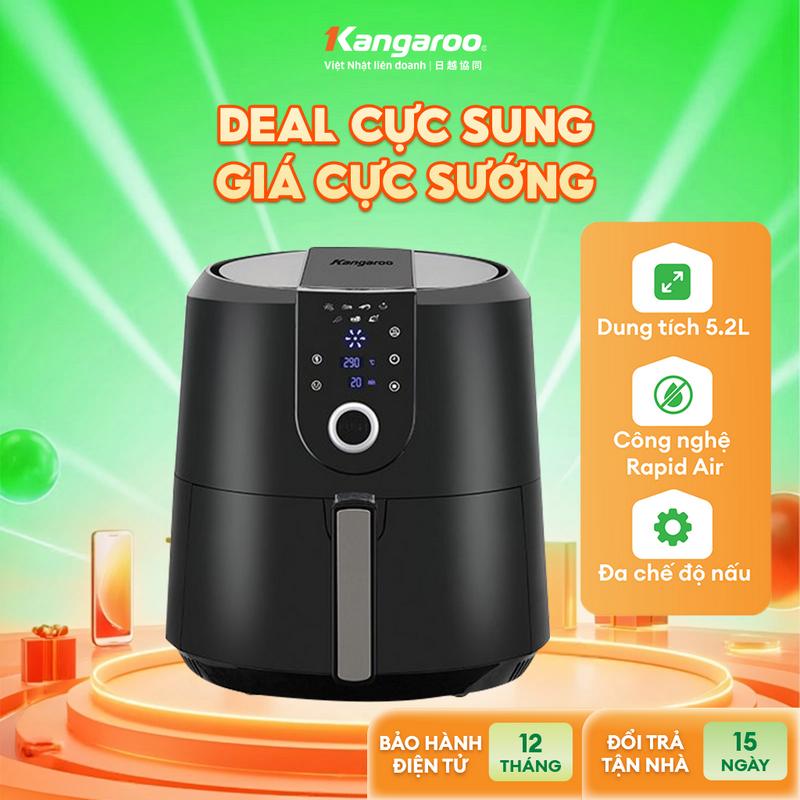 [ L ] [ GIÁ SIÊU HỜI ] Nồi chiên không dầu điện tử 7 lít (Dung tích lòng nồi 5,2 lít) Kangaroo KG55AF1A, công suất 1800W.