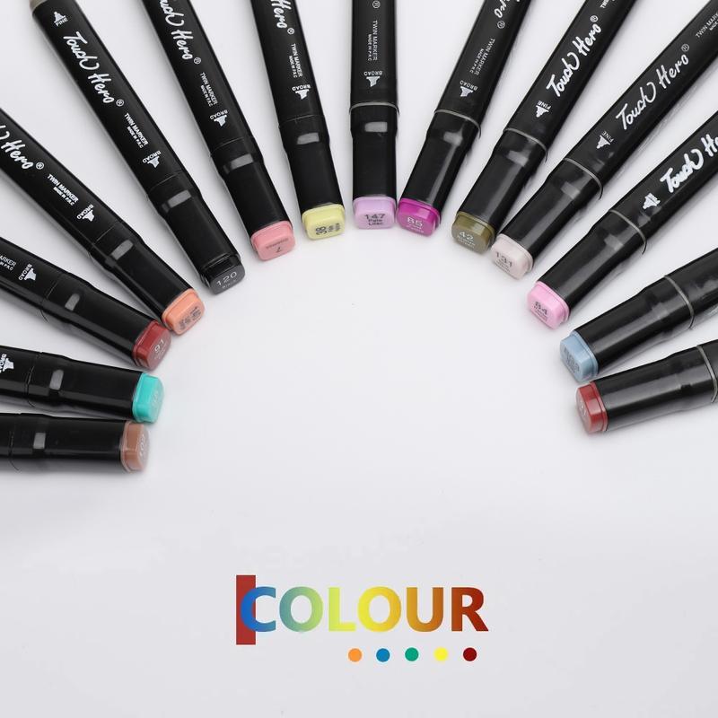 24 Colors Markers Dual Brush Pens Marker Double Tipped Round + Chisel Tips Sketch Art Drawing Markers for Artist Kids Adults Books Card Coloring Sketching 3
