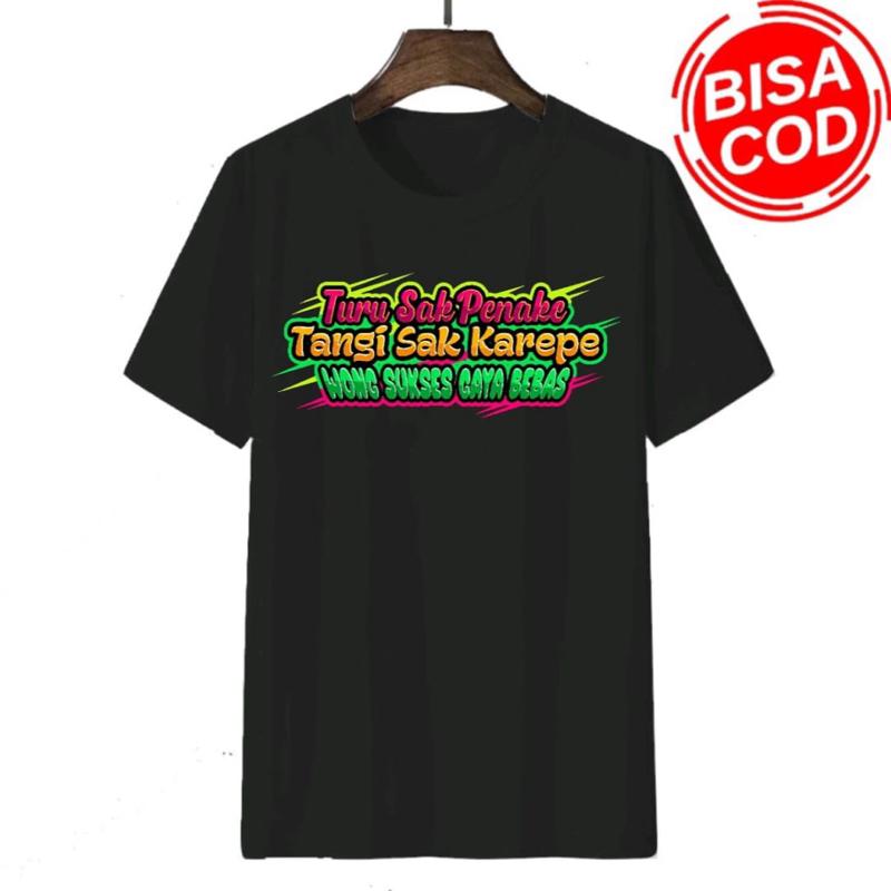 Kaos kata sablon DTF  Kaos kata kata keren kaos pria wanita Baju Oblong Dewasa Tulisan Hitam 7