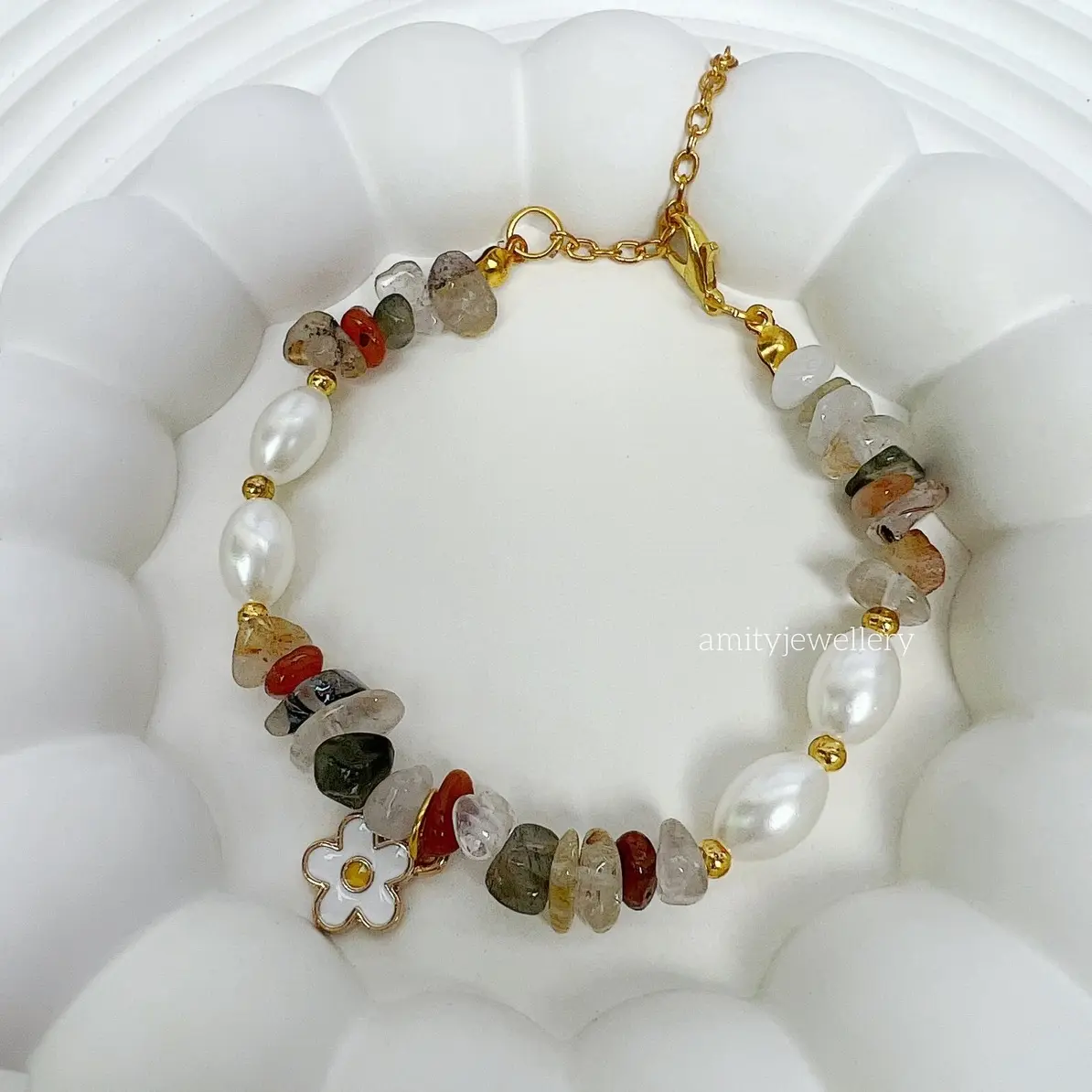 Gelang Manik Batu Ungu Aesthetic / Gelang Korea