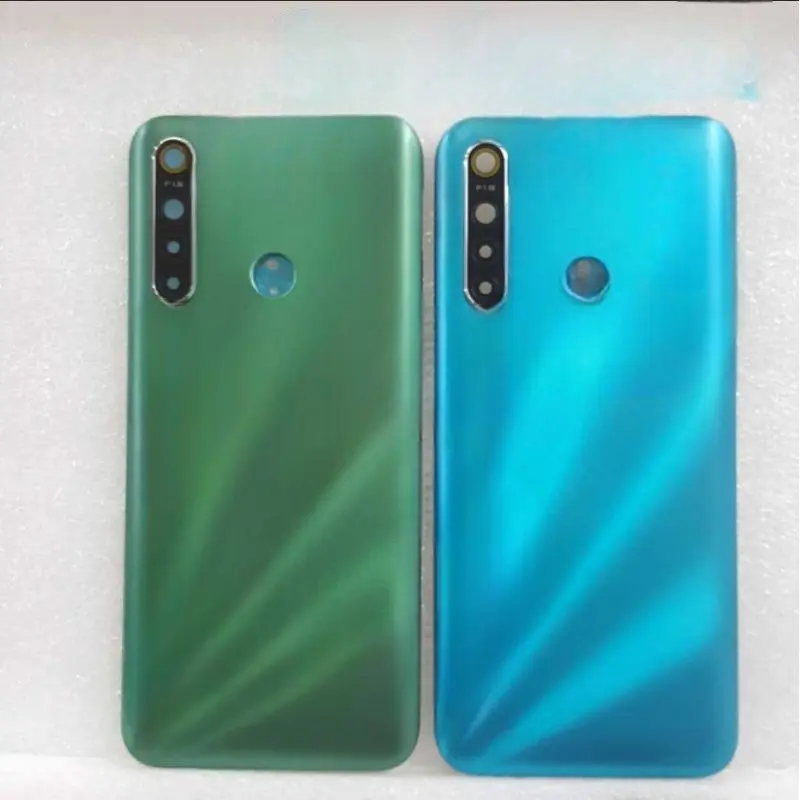 Realme 5i backdoor Back Case tutup belakang bahan kaca + Tombol Luar Power On Off Volume + kaca kamera