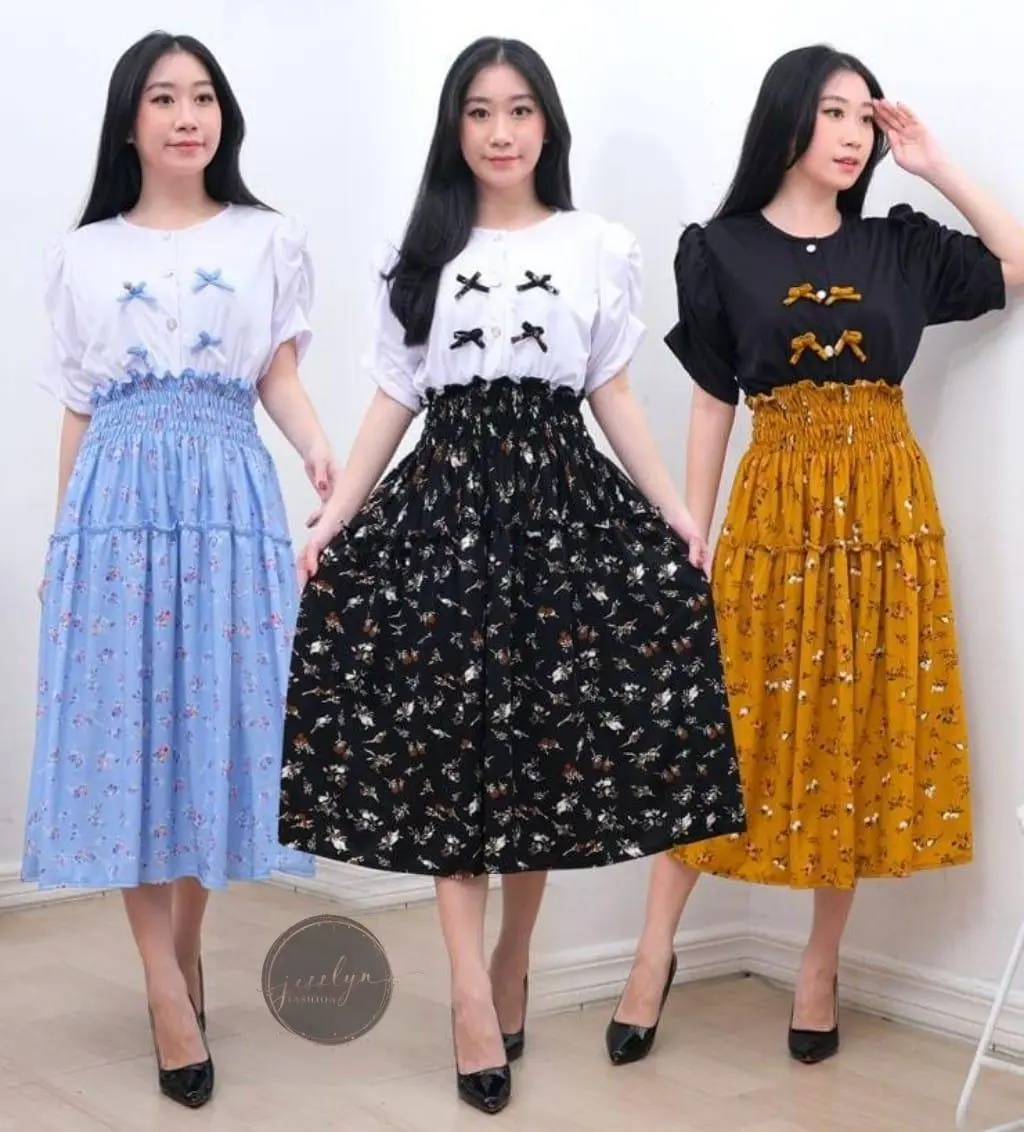 BERLINDA DRESS / MOTIF BUNGA / DRESS CASUAL / BUMIL FRIENDLY / BUSUI FRIENDLY