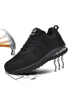 Men's Casual Slip on Work Shoes, Comfortable Breathable Lightweight Low Top Sneakers, Fashionable Anti-smash and Anti-puncture Shoes for Daily Wear