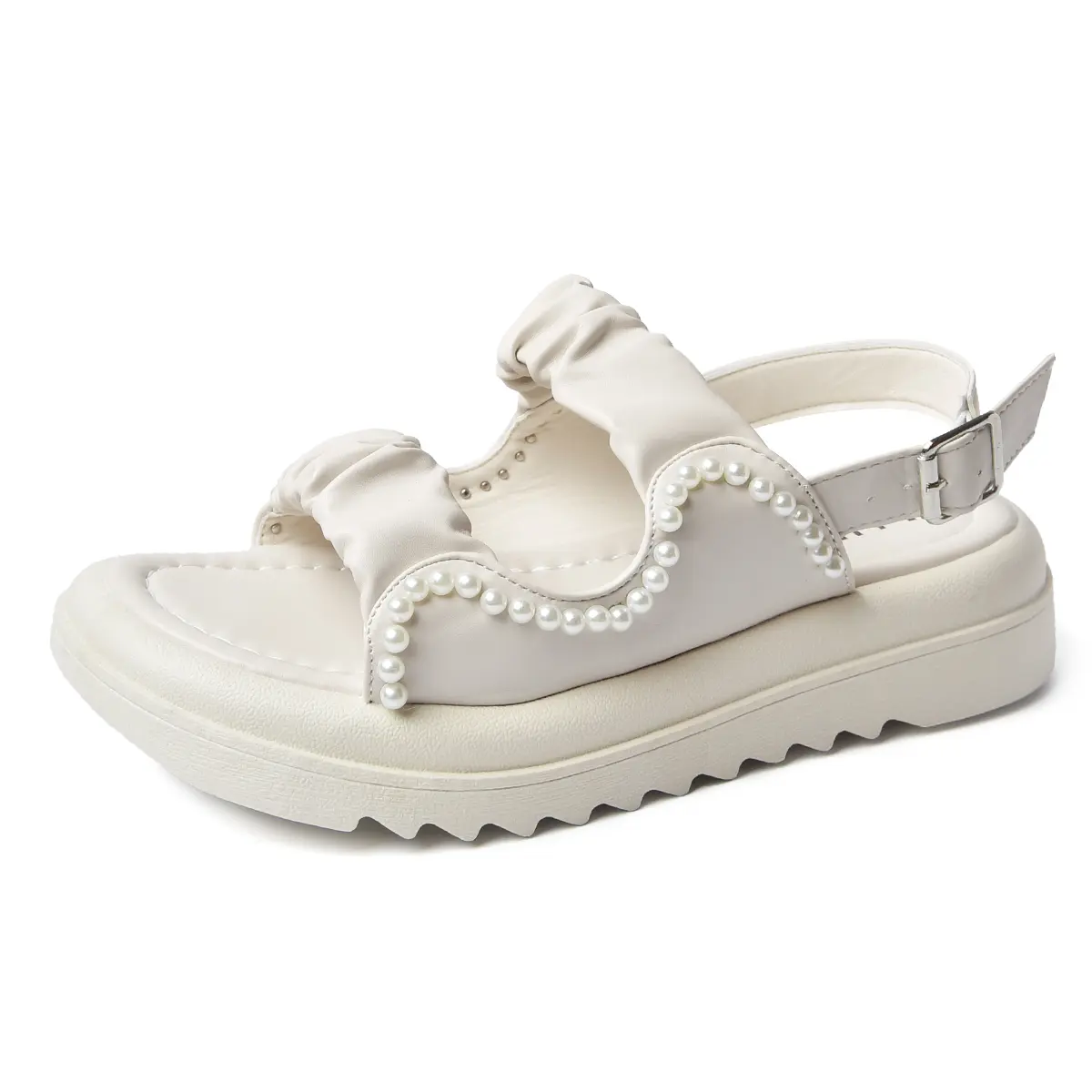 LURAD WL210 Sandal Wanita Modis Motif Polos Mutiara Tali Belakang Sandal Cewek OOTD Santai  Ringan Nyaman Dipakai