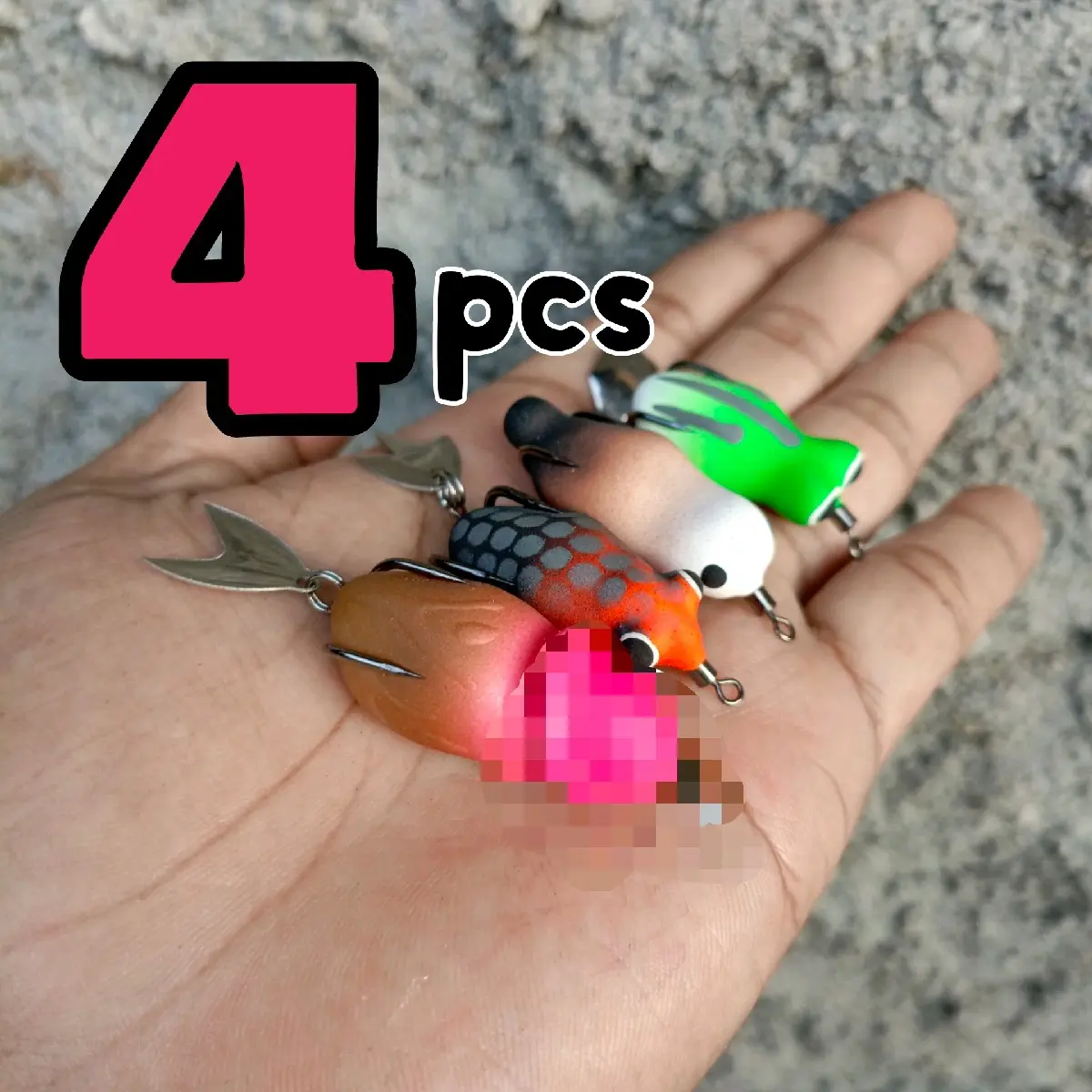 PAKET  4 pcs Umpan Soft Frog lure Casting Gabus