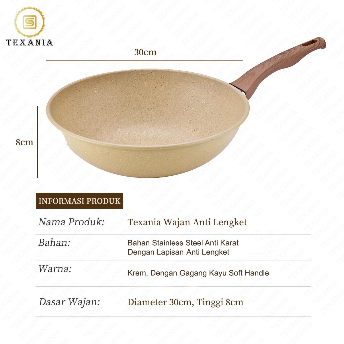 [EXCLUSIVE ISCHAINDYOFC] TEXANIA SET Wajan Anti Lengket 30cm + Saucepan 20cm Multifungsi Kitchenware